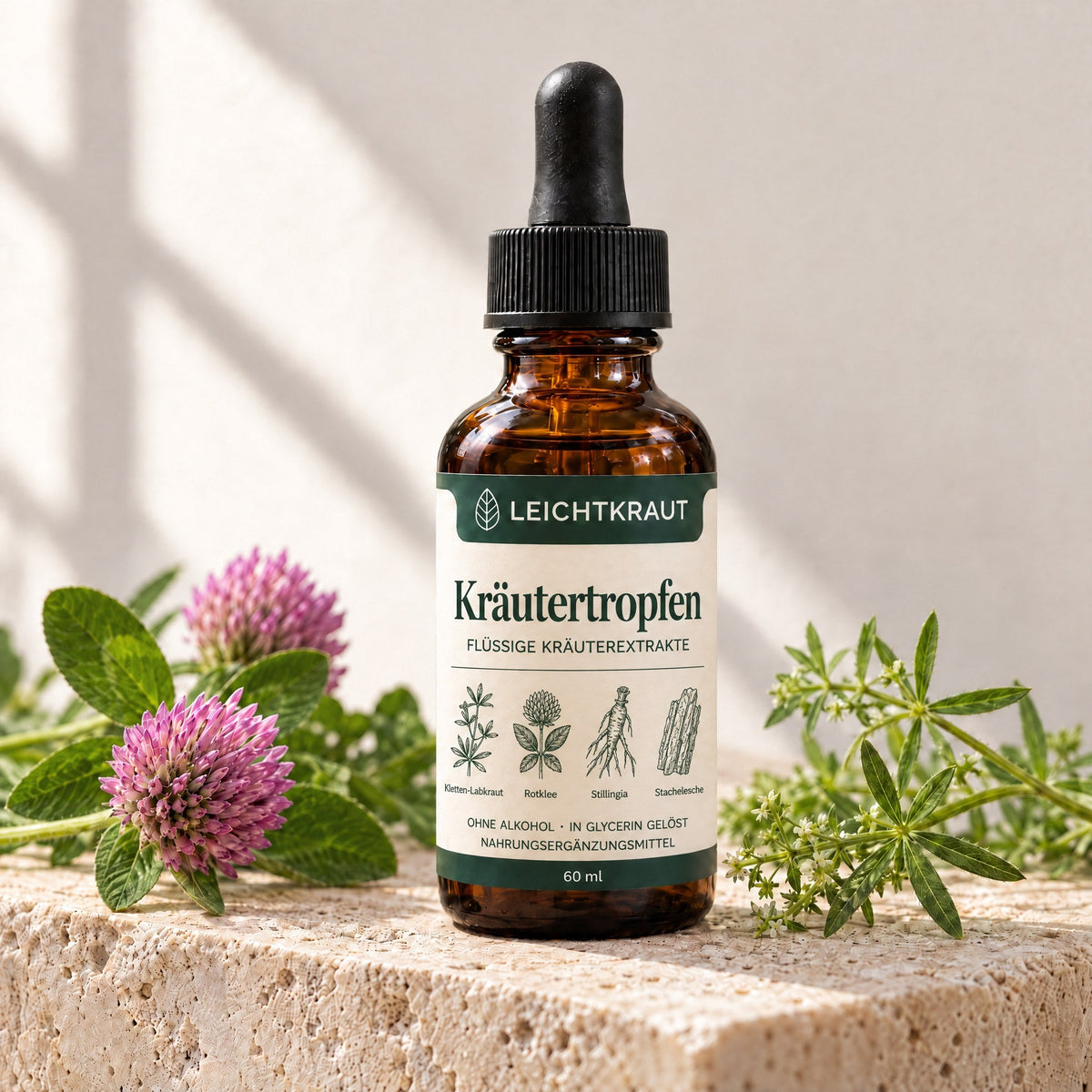 Leichtkraut Kräutertropfen 60 ml Glasflasche mit Pipette